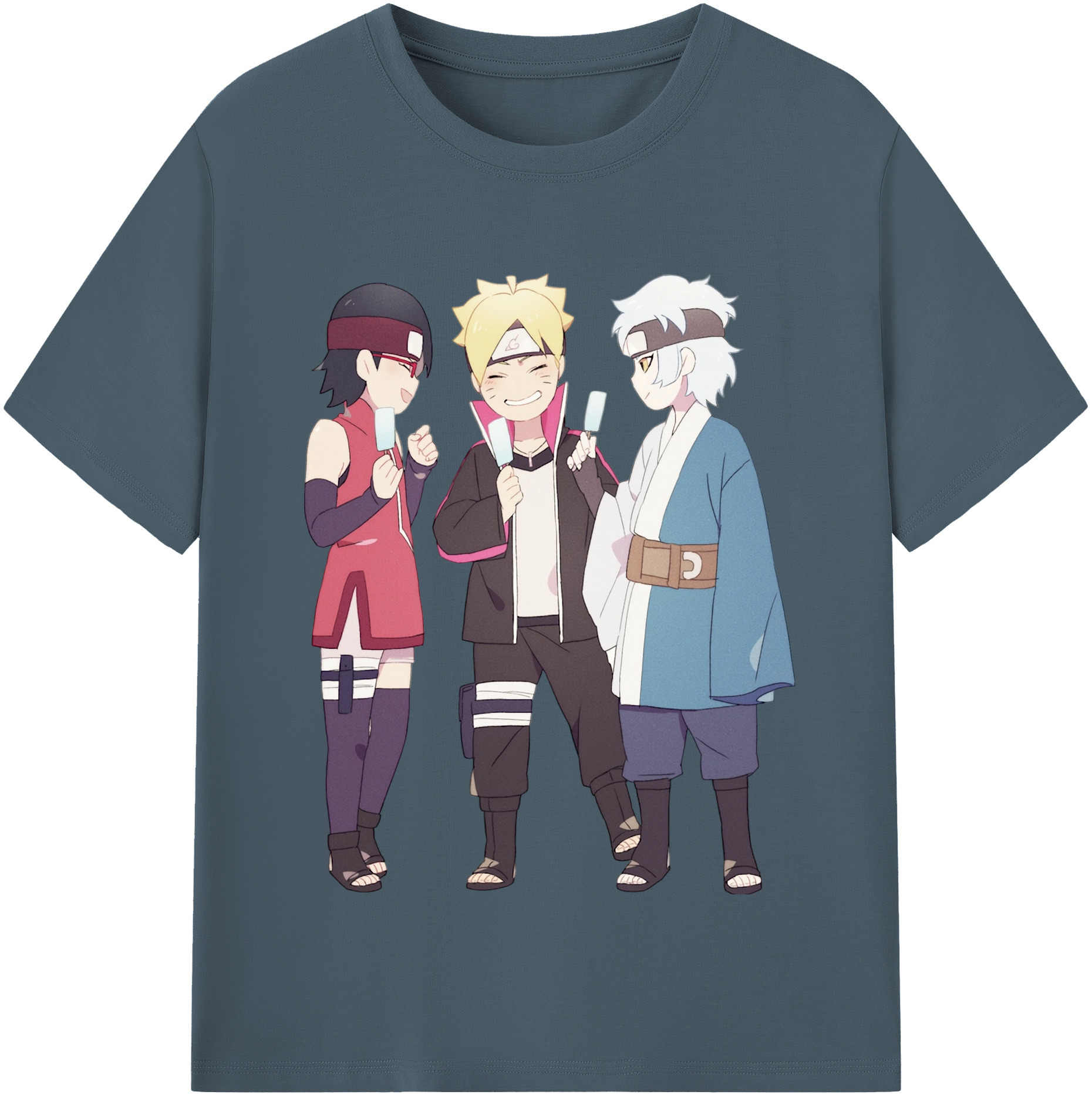 （画像用） NARUTO -ナルト- うちは サラダ Uchiha Sarada 綿100％半袖Tシャツ（フロントプリント）